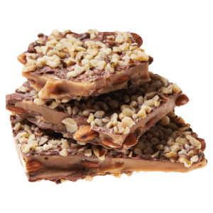 Milk Chocolate Almond Toffee - Best Seller - stack of toffee