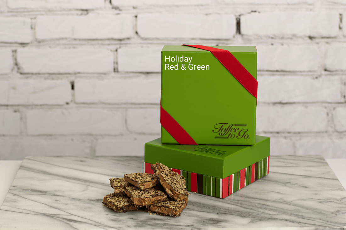 Dark Chocolate Pecan Toffee Holiday Gift Box